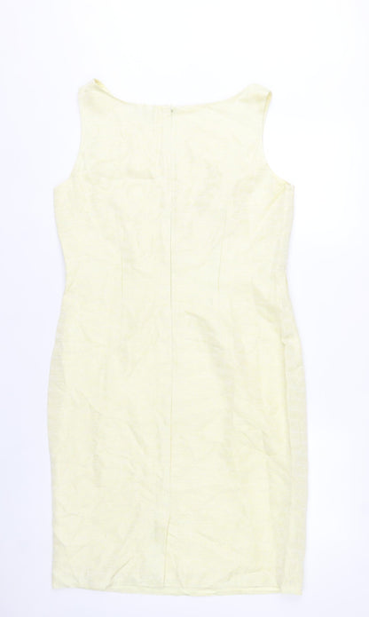 Vera Mont Women’s Yellow Sleeveless Sheath Dress Size 16