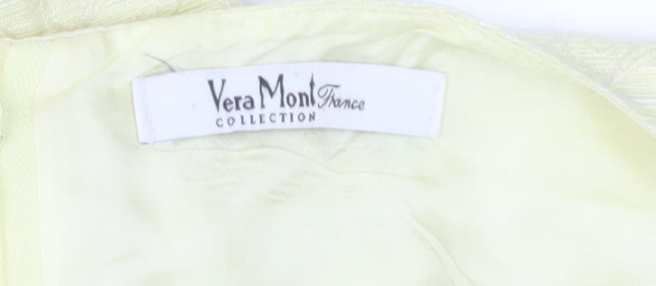 Vera Mont Women’s Yellow Sleeveless Sheath Dress Size 16