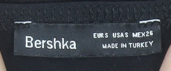 Bershka Women’s Black Viscose Slip Dress Size 8 Long Strappy