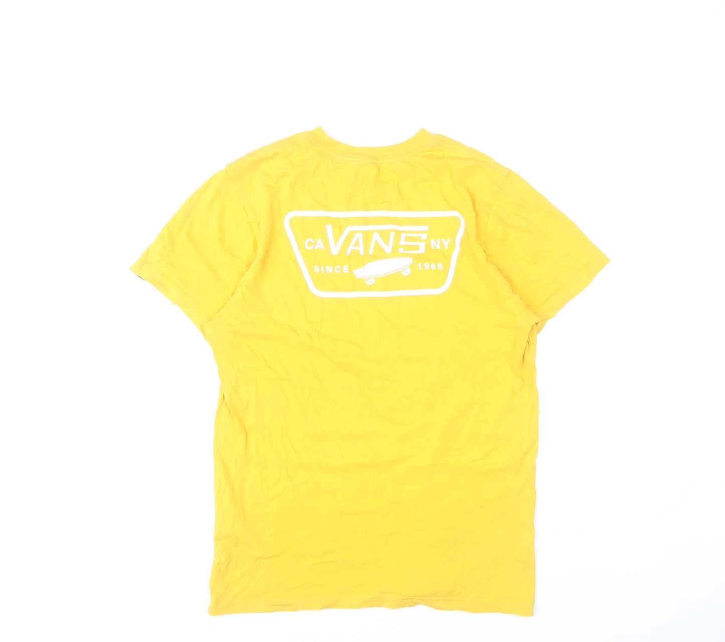 Vans Men’s Yellow Small Slim Fit Graphic Logo T-Shirt