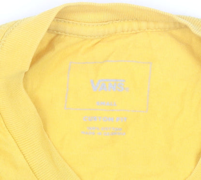 Vans Men’s Yellow Small Slim Fit Graphic Logo T-Shirt