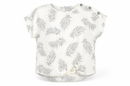Dorothy Perkins Womens Ivory Blouse Size 12 Button Detail Leaf Print