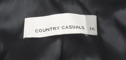 Country Casuals Womens Black Floral Blazer Size 16 Formal Jacket