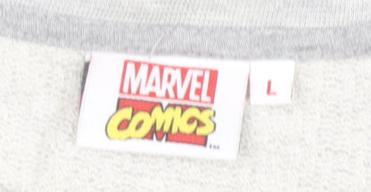 Marvel Mens Grey Sweatshirt L Pullover Comic Graphic Print