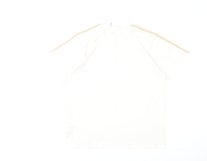 Adidas Men's White Graphic Logo T-Shirt Size L Sports Cotton