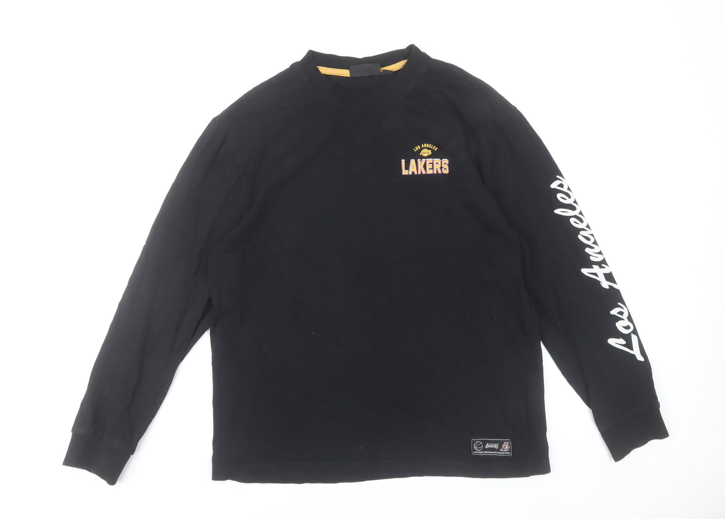 NBA Los Angeles Lakers Mens Black Medium Long Sleeve Crew Neck T-Shirt
