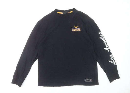 NBA Los Angeles Lakers Mens Black Medium Long Sleeve Crew Neck T-Shirt