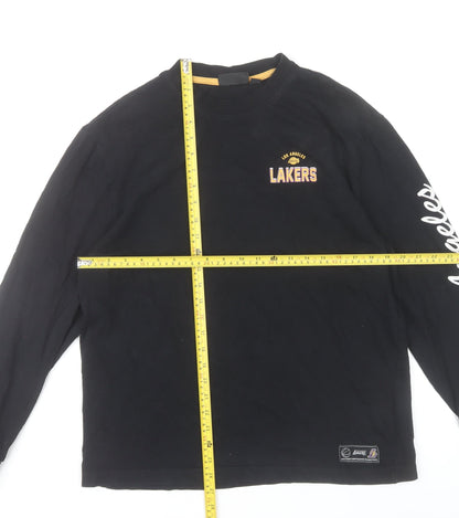 NBA Los Angeles Lakers Mens Black Medium Long Sleeve Crew Neck T-Shirt