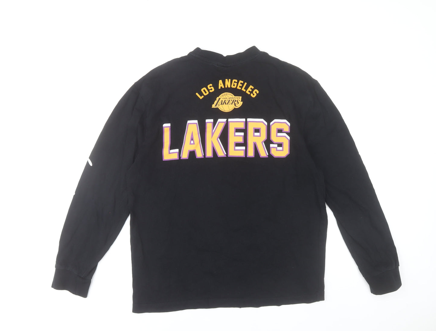 NBA Los Angeles Lakers Mens Black Medium Long Sleeve Crew Neck T-Shirt