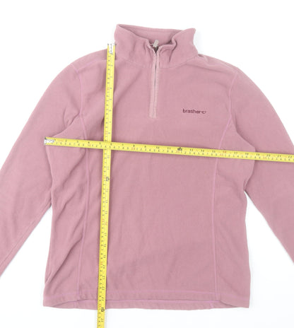 Brasher Women Pink Fleece Sweatshirt UK 12 Outdoor Hiking Pullover