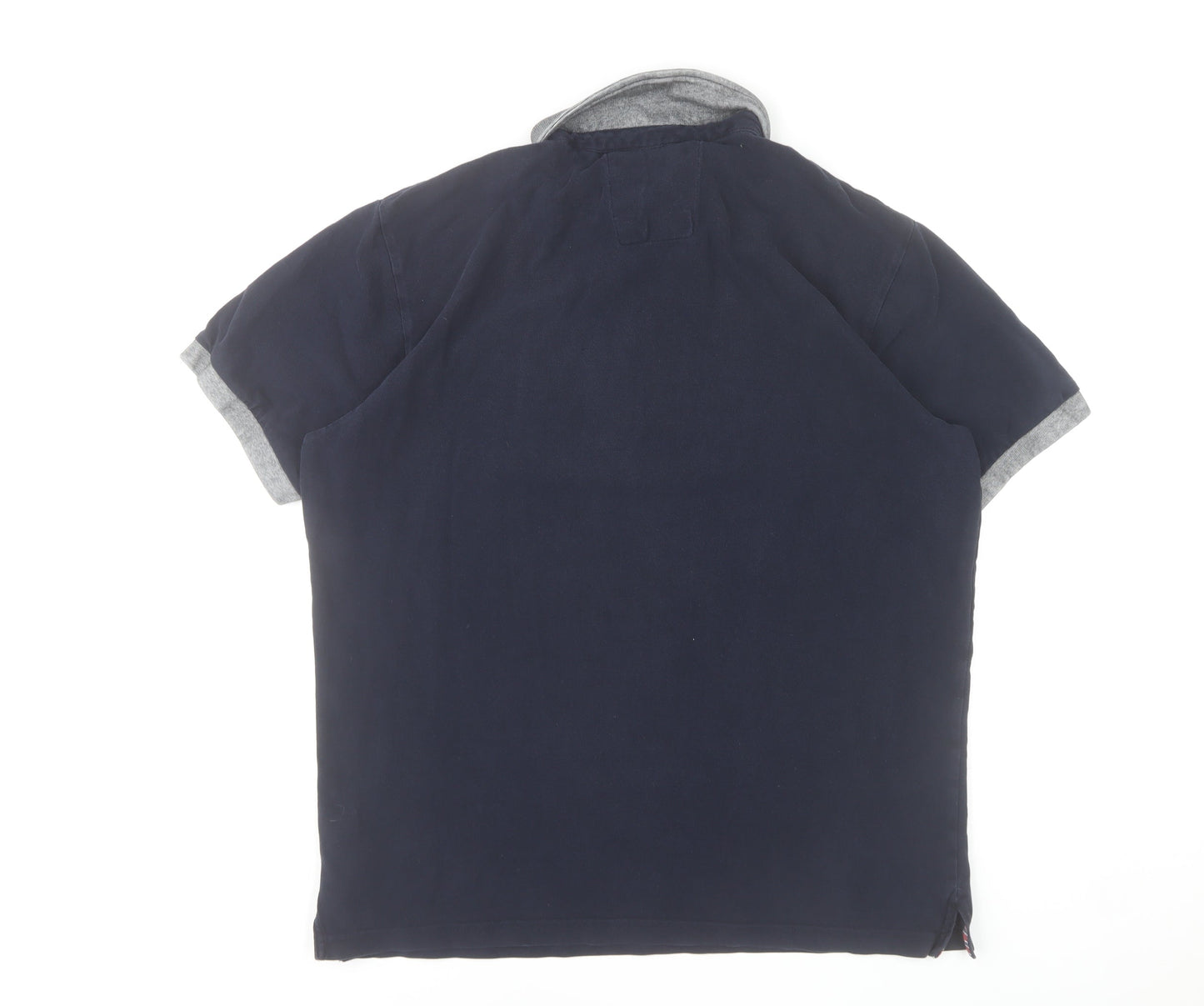 Selected Homme Men's Navy Blue XL Polo Shirt Short Sleeve Cotton