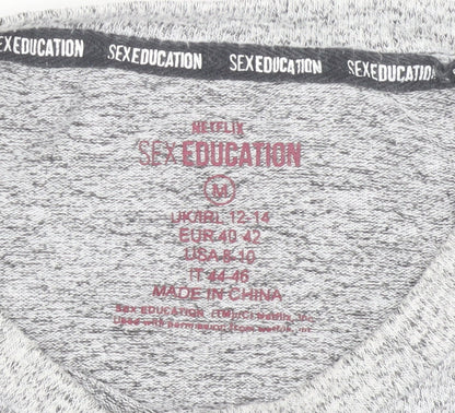 Sex Education Womens Grey Cropped Logo T-Shirt M Size 12-14