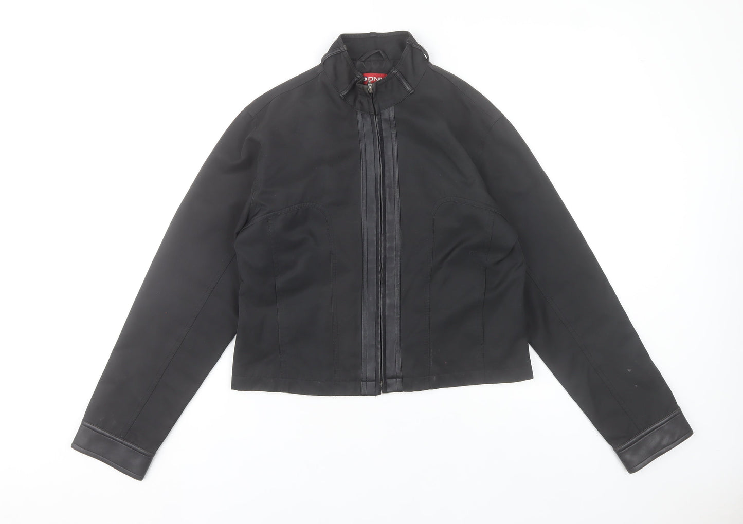 DNM Womens Black Size 14 Cropped Zip Up Jacket Classic Style