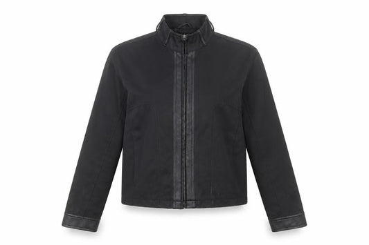 DNM Womens Black Size 14 Cropped Zip Up Jacket Classic Style