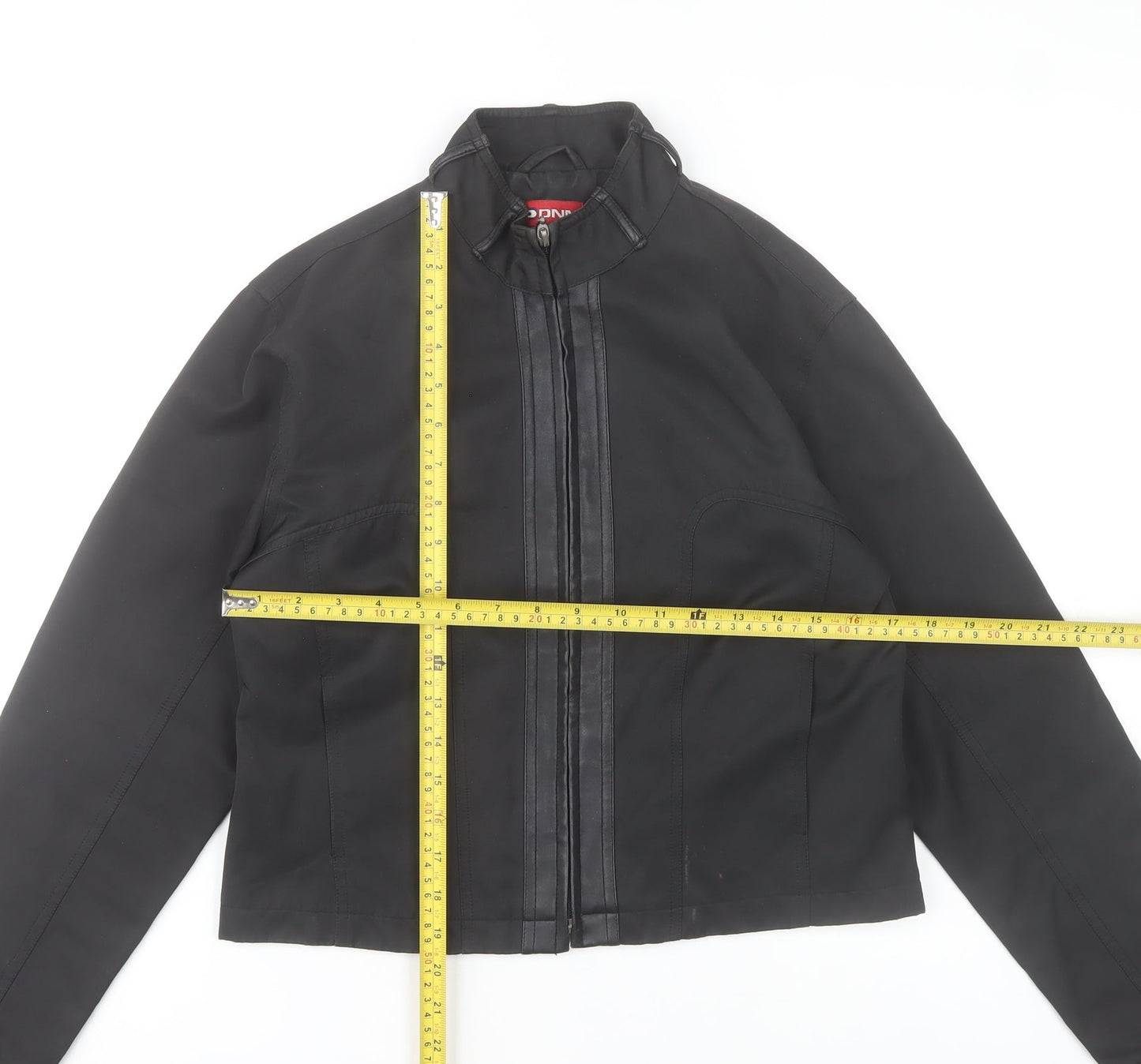 DNM Womens Black Size 14 Cropped Zip Up Jacket Classic Style