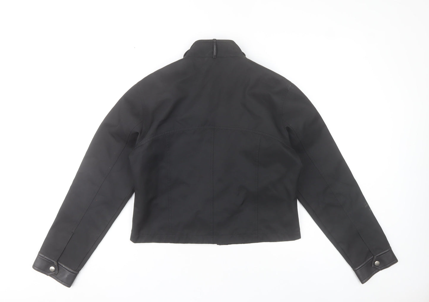 DNM Womens Black Size 14 Cropped Zip Up Jacket Classic Style