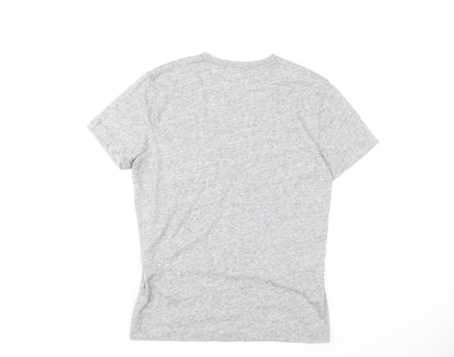 Abercrombie & Fitch Mens Grey V-Neck T-Shirt Size S Short Sleeve