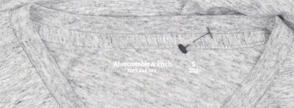 Abercrombie & Fitch Mens Grey V-Neck T-Shirt Size S Short Sleeve