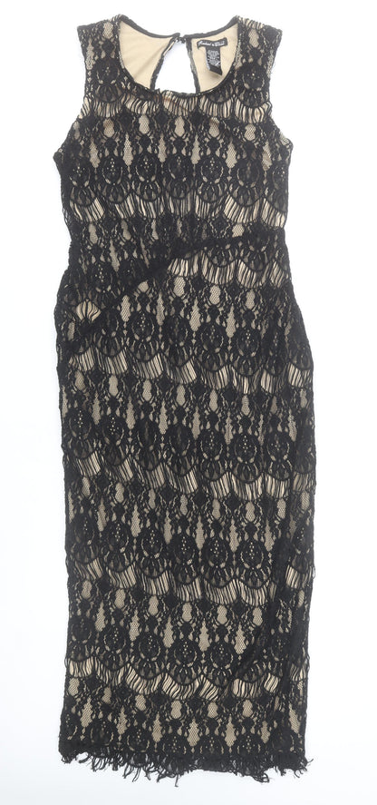 Rachael & Chloe Women’s Black Lace Sheath Sleeveless Dress L