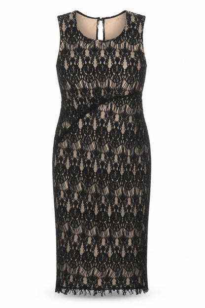 Rachael & Chloe Women’s Black Lace Sheath Sleeveless Dress L