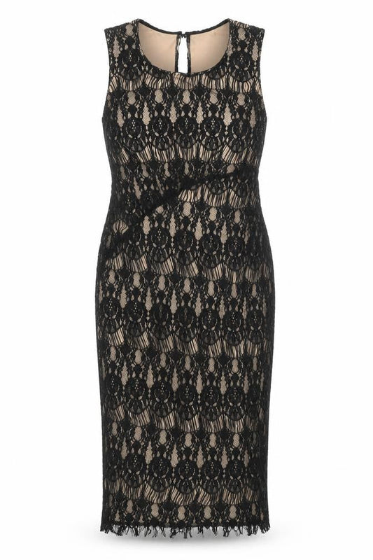 Rachael & Chloe Women’s Black Lace Sheath Sleeveless Dress L