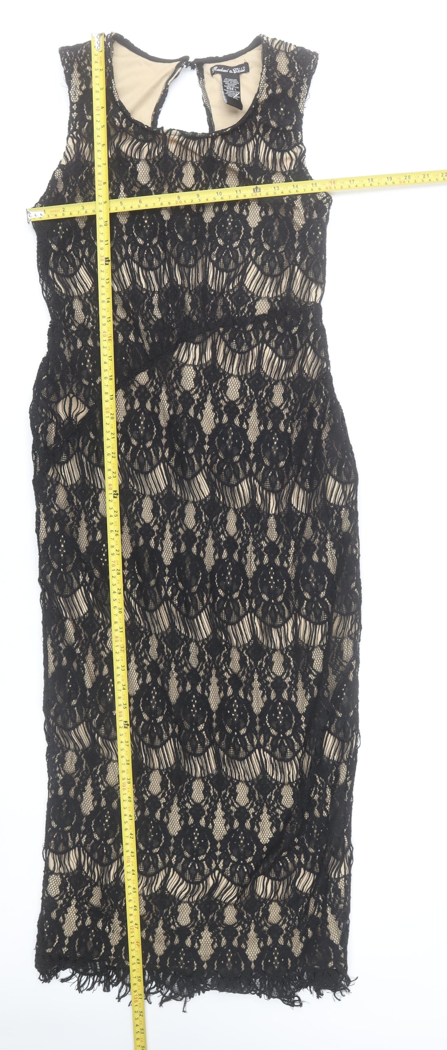 Rachael & Chloe Women’s Black Lace Sheath Sleeveless Dress L