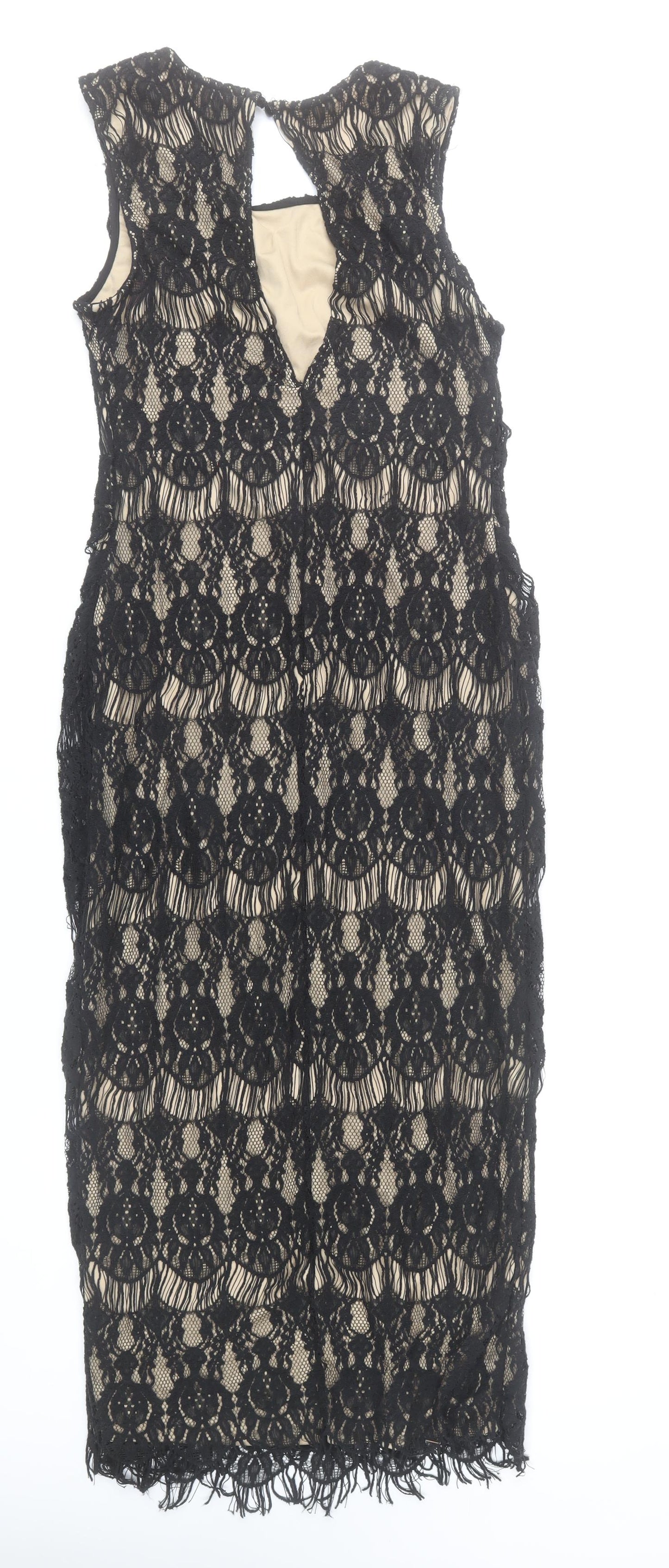 Rachael & Chloe Women’s Black Lace Sheath Sleeveless Dress L