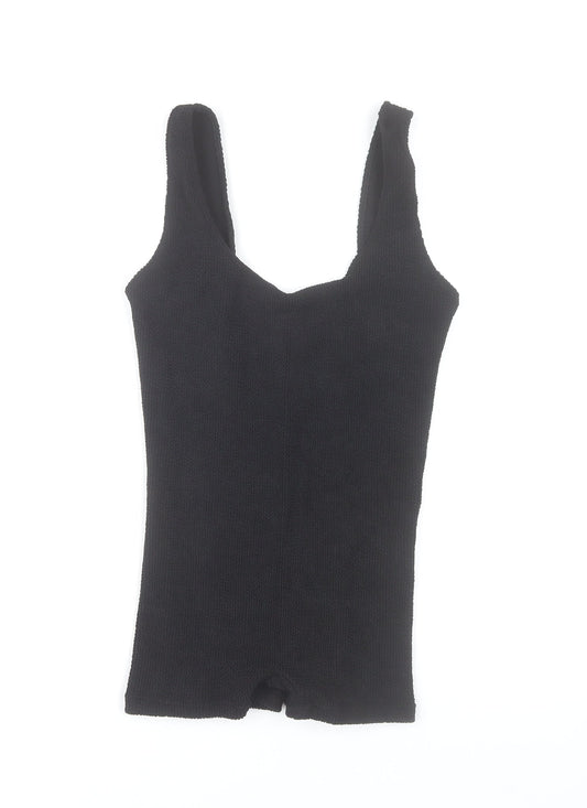 ASOS DESIGN Women Black One Size Stretch Knit Playsuit