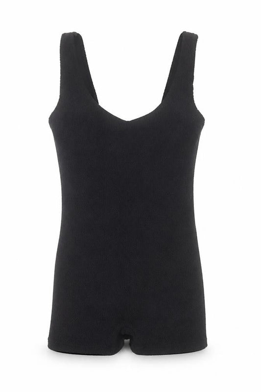 ASOS DESIGN Women Black One Size Stretch Knit Playsuit