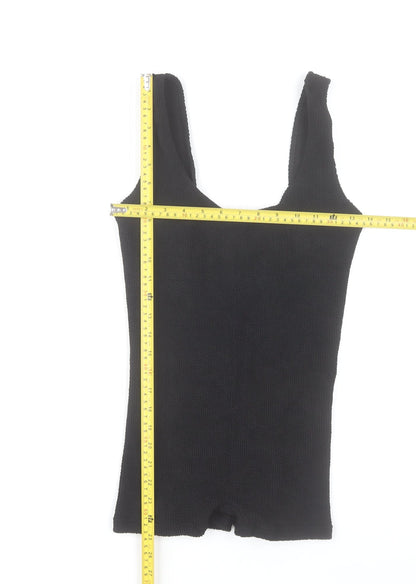 ASOS DESIGN Women Black One Size Stretch Knit Playsuit