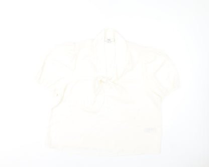 Marks and Spencer Women’s Ivory Blouse Size 18 Puff Sleeve Tie Neck