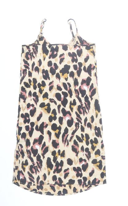 Boohoo Women’s Multicoloured Leopard Print Slip Dress Size 6