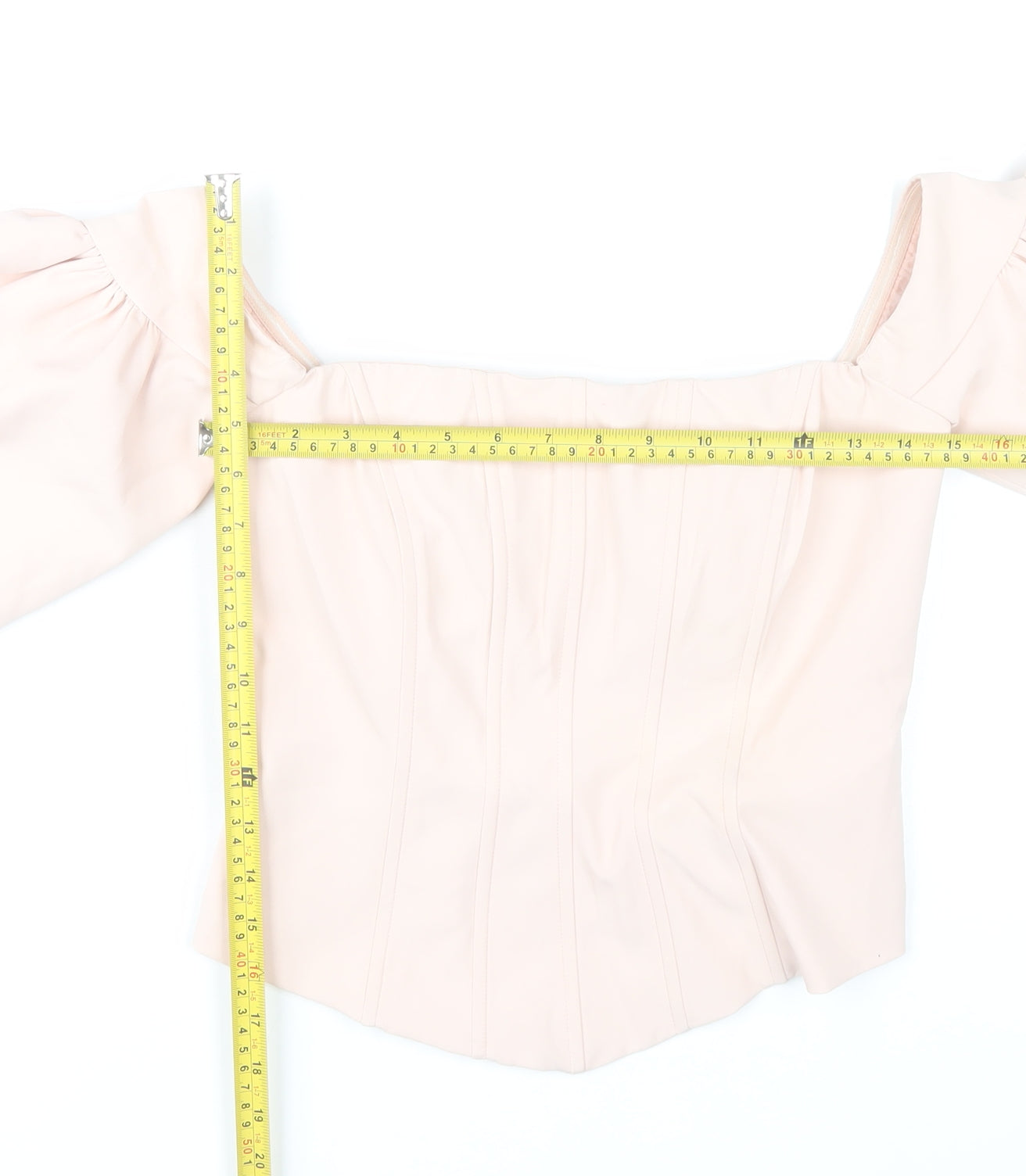 Fashion Nova Women’s Pink Off Shoulder Puff Sleeve Cropped Blouse Size S