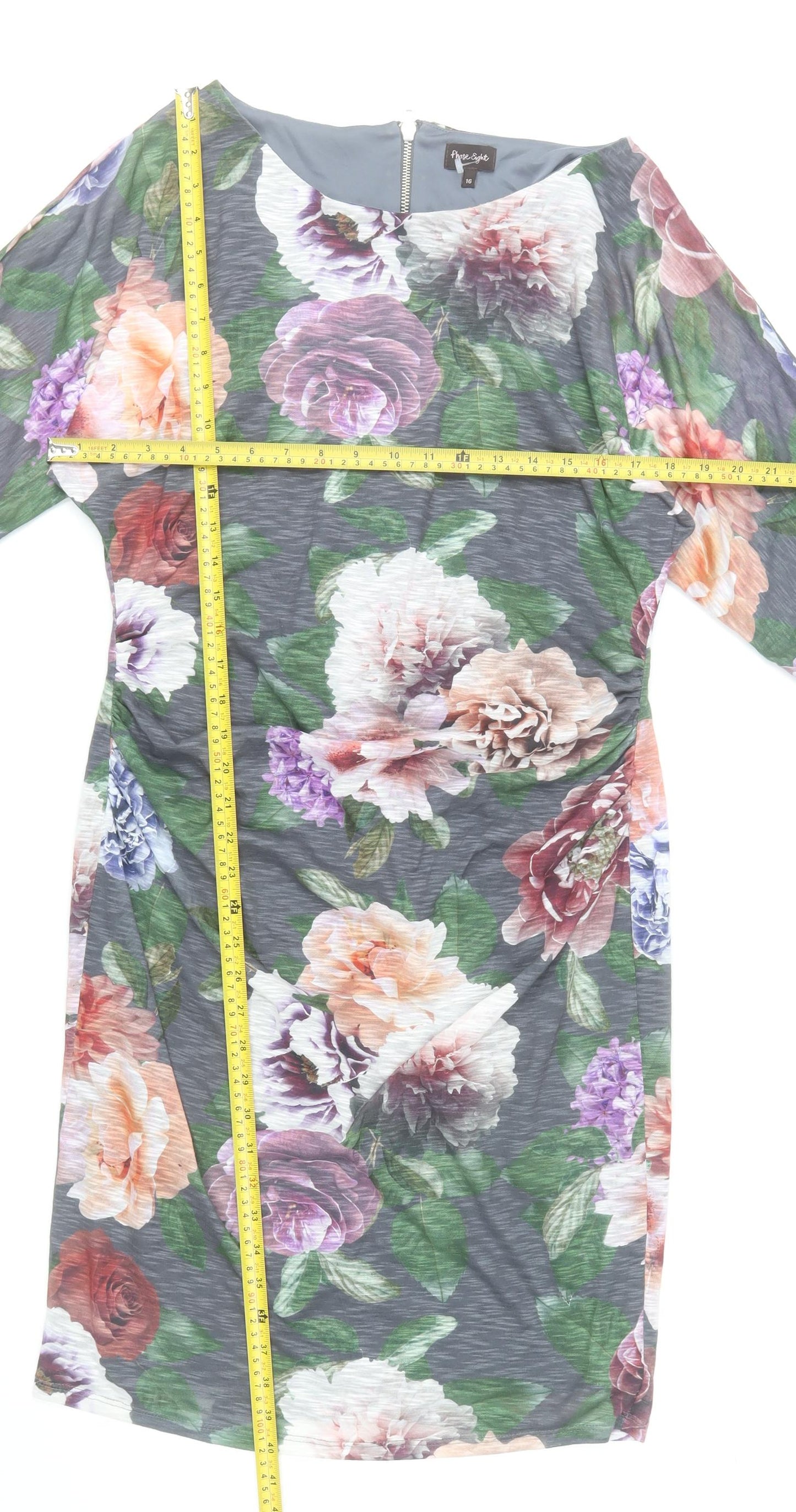 Phase Eight Womens Multicoloured Floral Sheath Dress Size 16