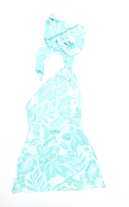 PrettyLittleThing Women’s Blue Floral Halter Mini Dress UK 10