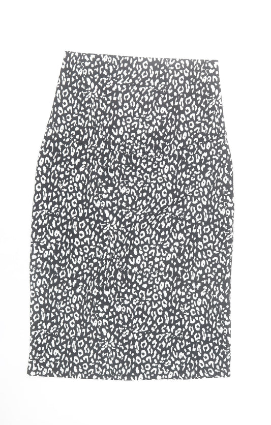Mamalicious Women’s Black Animal Print Pencil Skirt L Maternity