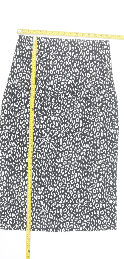 Mamalicious Women’s Black Animal Print Pencil Skirt L Maternity