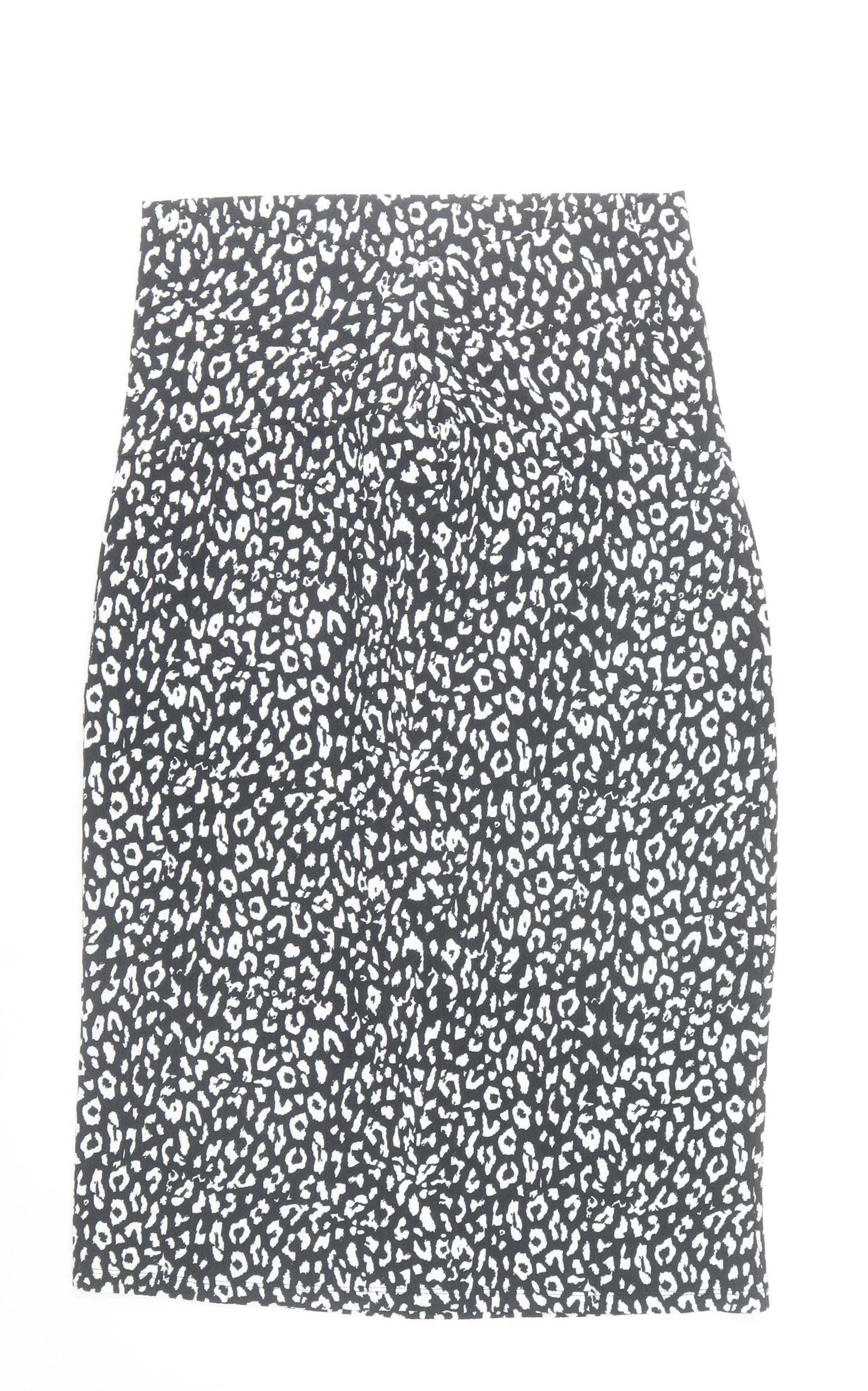 Mamalicious Women’s Black Animal Print Pencil Skirt L Maternity