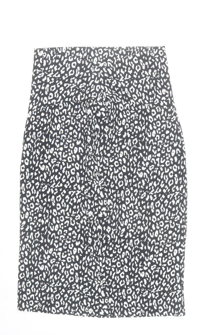 Mamalicious Women’s Black Animal Print Pencil Skirt L Maternity