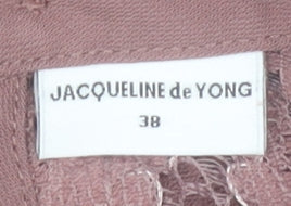 Jacqueline de Yong Womens Pink Lace Blouse Collared Sleeveless UK 10