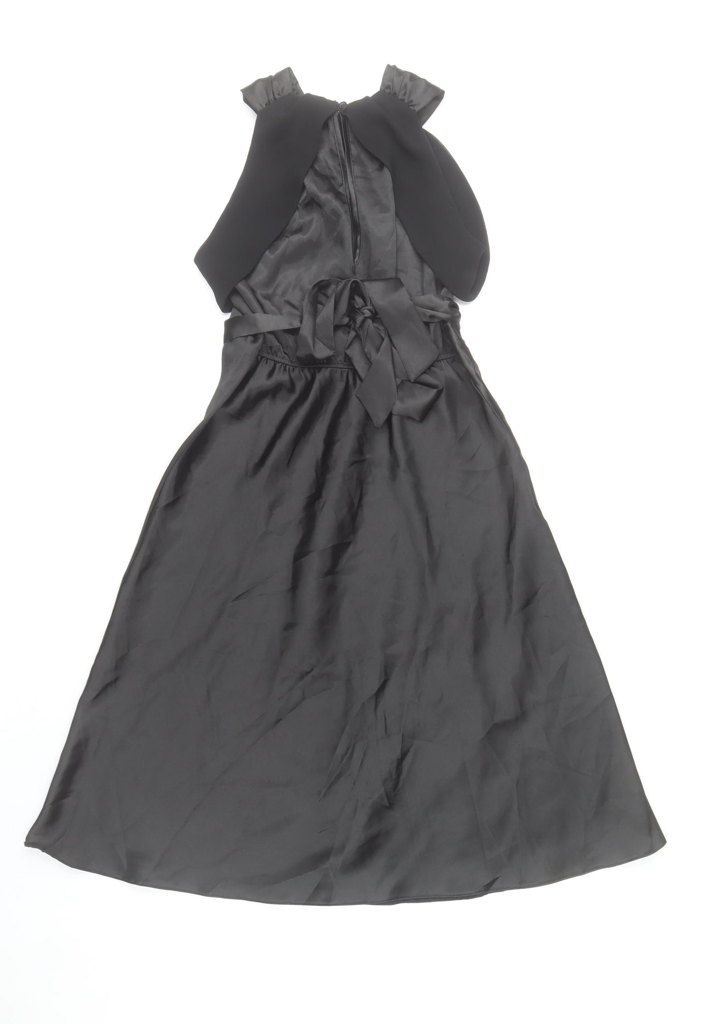 Dorothy Perkins Women’s Black Size 6 Midi Fit & Flare Halter Dress