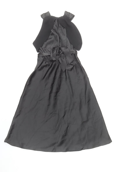 Dorothy Perkins Women’s Black Size 6 Midi Fit & Flare Halter Dress