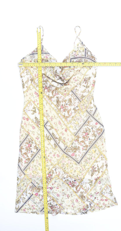 PrettyLittleThing Women’s Multicoloured Floral Slip Dress UK 10