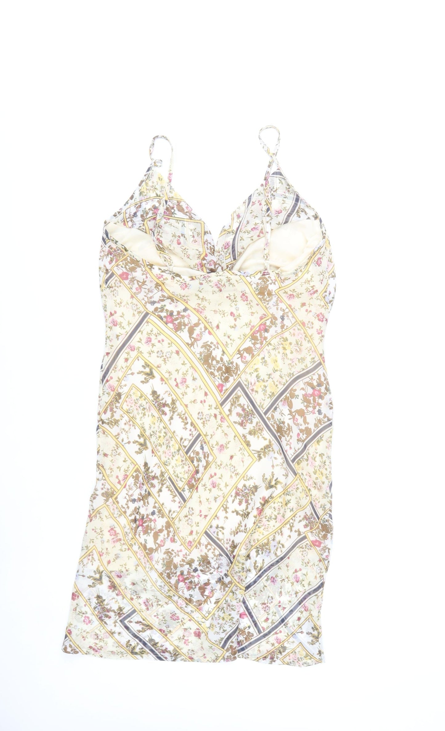 PrettyLittleThing Women’s Multicoloured Floral Slip Dress UK 10