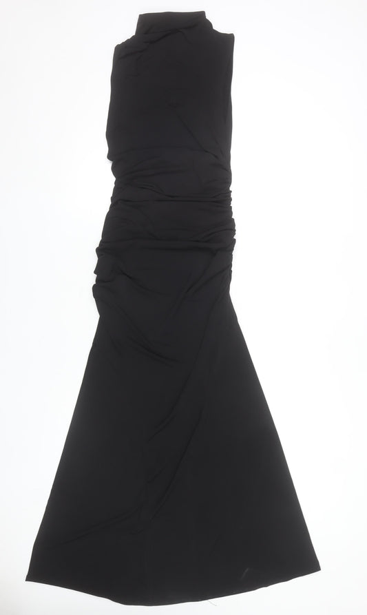 Bershka Women’s Black Size 8 Mermaid Long Party Dress Sleeveless
