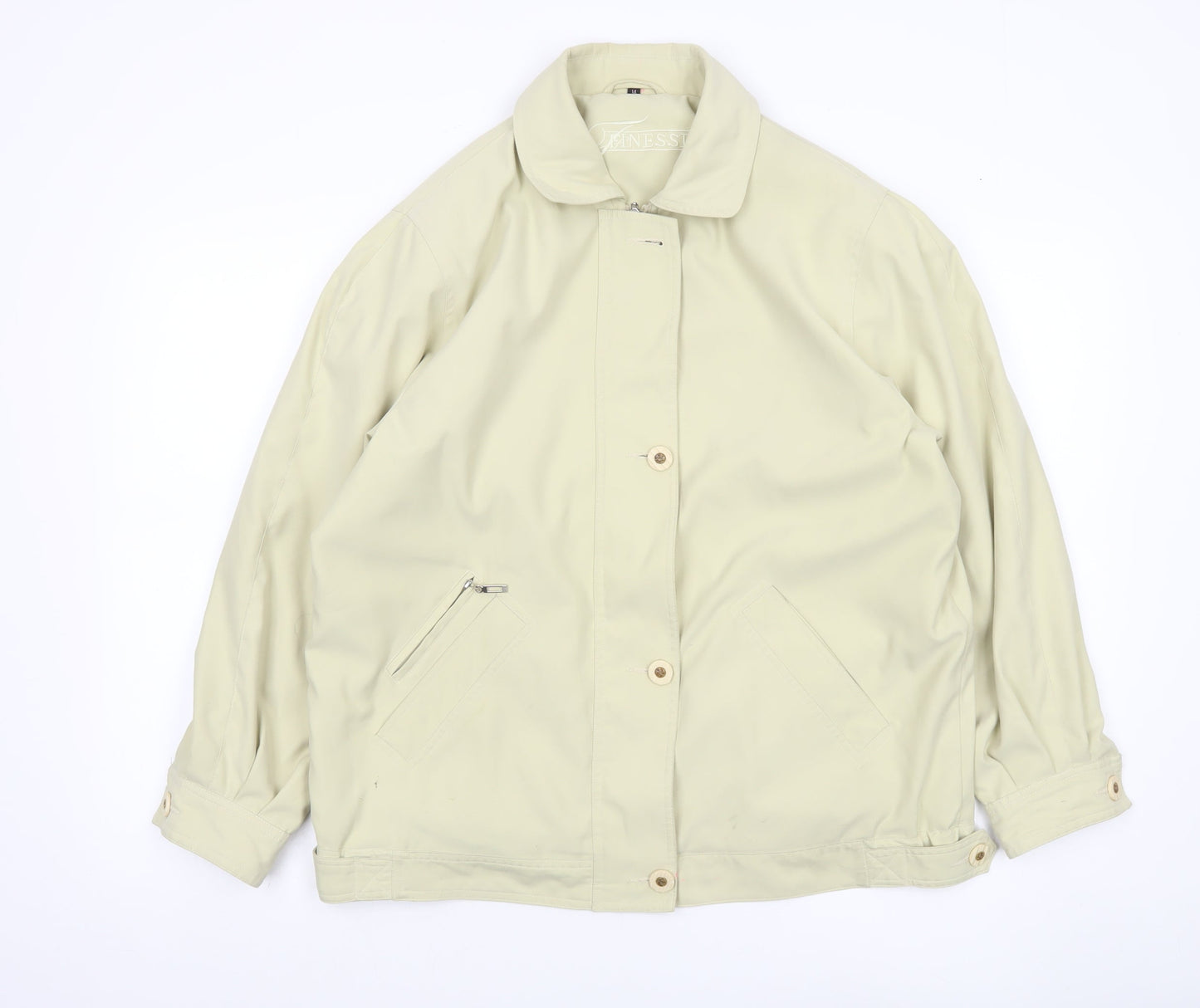 Finesse Women's Beige Size 14 Classic Mid-Length Jacket