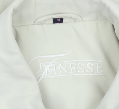 Finesse Women's Beige Size 14 Classic Mid-Length Jacket