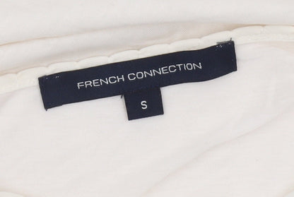 French Connection Womens Ivory Boat Neck 3/4 Sleeve Blouse Size S