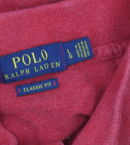 Ralph Lauren Men’s Red Classic Fit Polo Shirt Size L Cotton