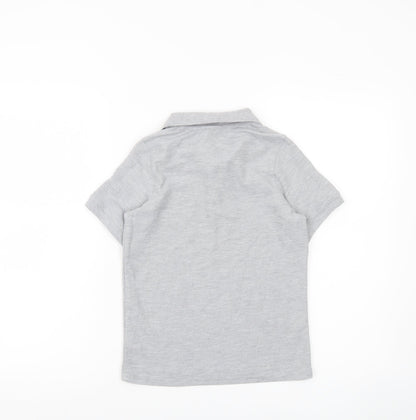 Slazenger Boys Grey Polo Shirt 7-8 Years Short Sleeve School Casual